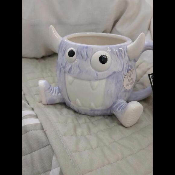 Cobwebs And Cauldrons Purple Seated Halloween Monster W Converse 3D Figural Mug - Picture 2 of 5